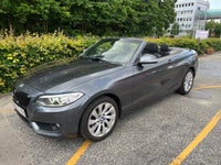 BMW 220i 2,0 Cabriolet Benzin modelår 2016 km 120000 Grå ABS