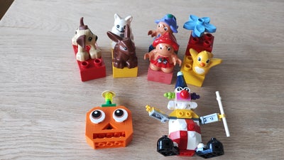 Lego Duplo, 4 Duplo dyr, 2 Duplo figurer, 2 legofigurer, blomst og klodser.
Samlet pris 75 kr 
