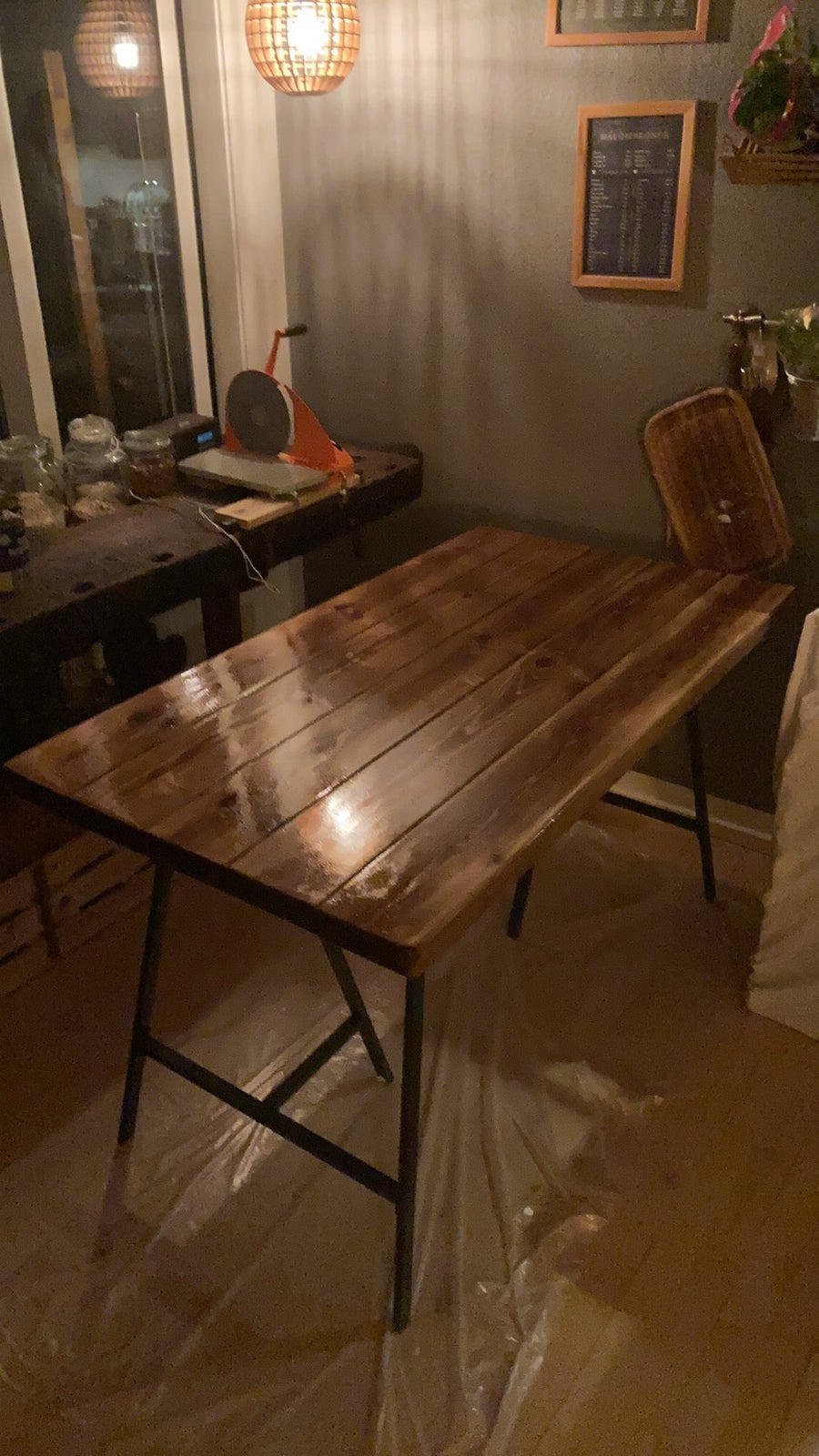 Spisebord m/stole, Plankebord, b: 73 l: 130