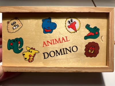 Dyre domino brikker, Domino, brætspil, 25 dominobrikker med søde dyremotiver