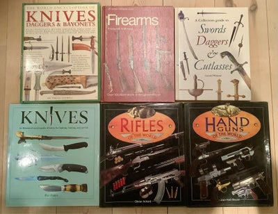 Andre samleobjekter, Våben Bøget, 19 stk. bøger omhandlende gamle og antikke våben. Se venligst bill