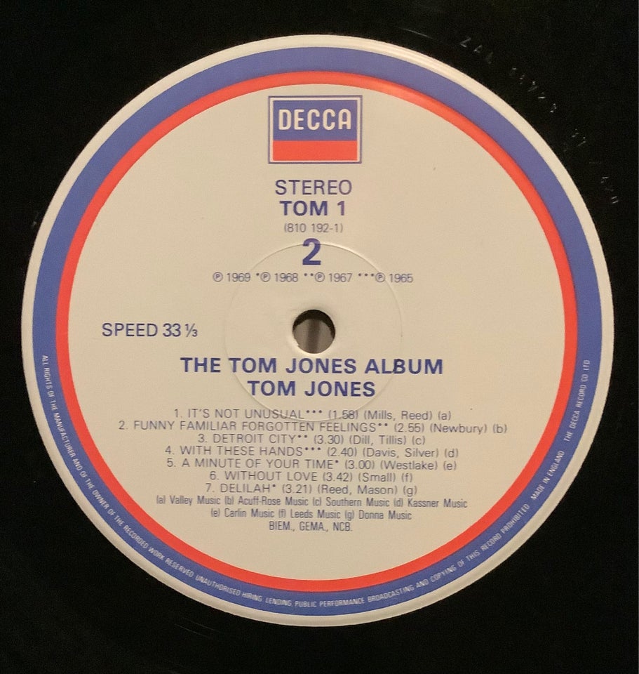 LP, Tom Jones, Greatest hits