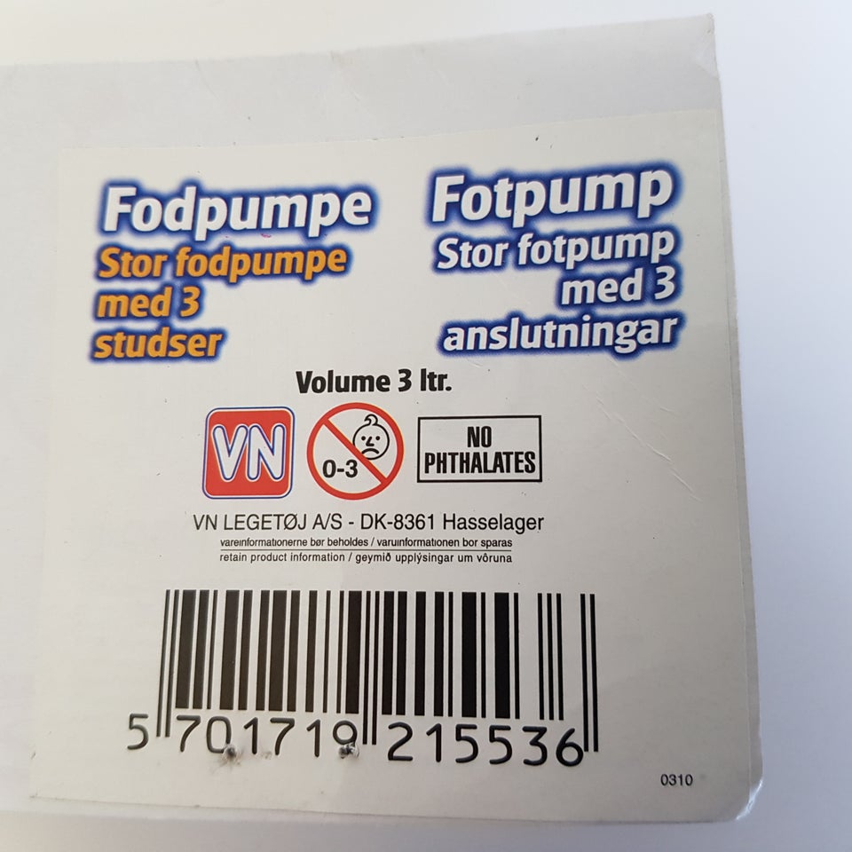 FODPUMPER/LUFTPUMPER, nye