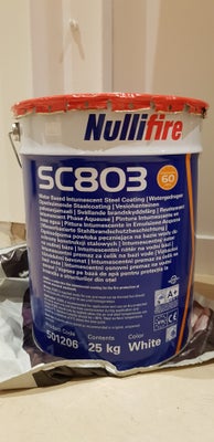 Nullifire, Hvid, Brandhæmmende maling til stålspær. Der er brugt en smule - spanden vejer 25 kg nu
