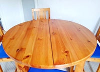 Spisebord m/stole, Fyrretræ, b: 120 l: 220