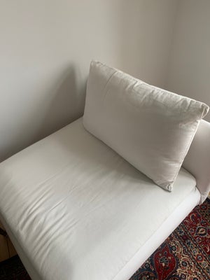 Sofa, Hjørnemodul , chaiselong med hvid bomuld betræk som kan tages af og vaskes. 
Ca. Mål 98 cm. * 