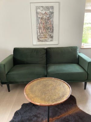Sofa, velour, 3 pers., Grøn velour sofa sælges billigt 