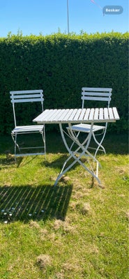 Cafesæt, Vintage , Jern/træ, Sælger charmende ældre dansk havesæt - to stole med bord. Metal og træ.