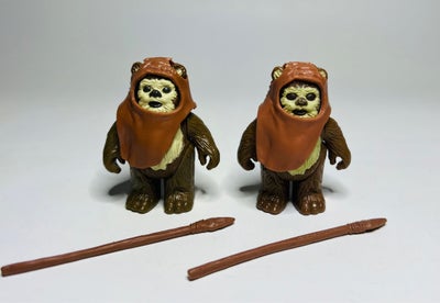 Legetøj, Star Wars vintage figurer 1978 - 1984, 2 meget flotte Ewoks med faste led og org. spyd. 

W