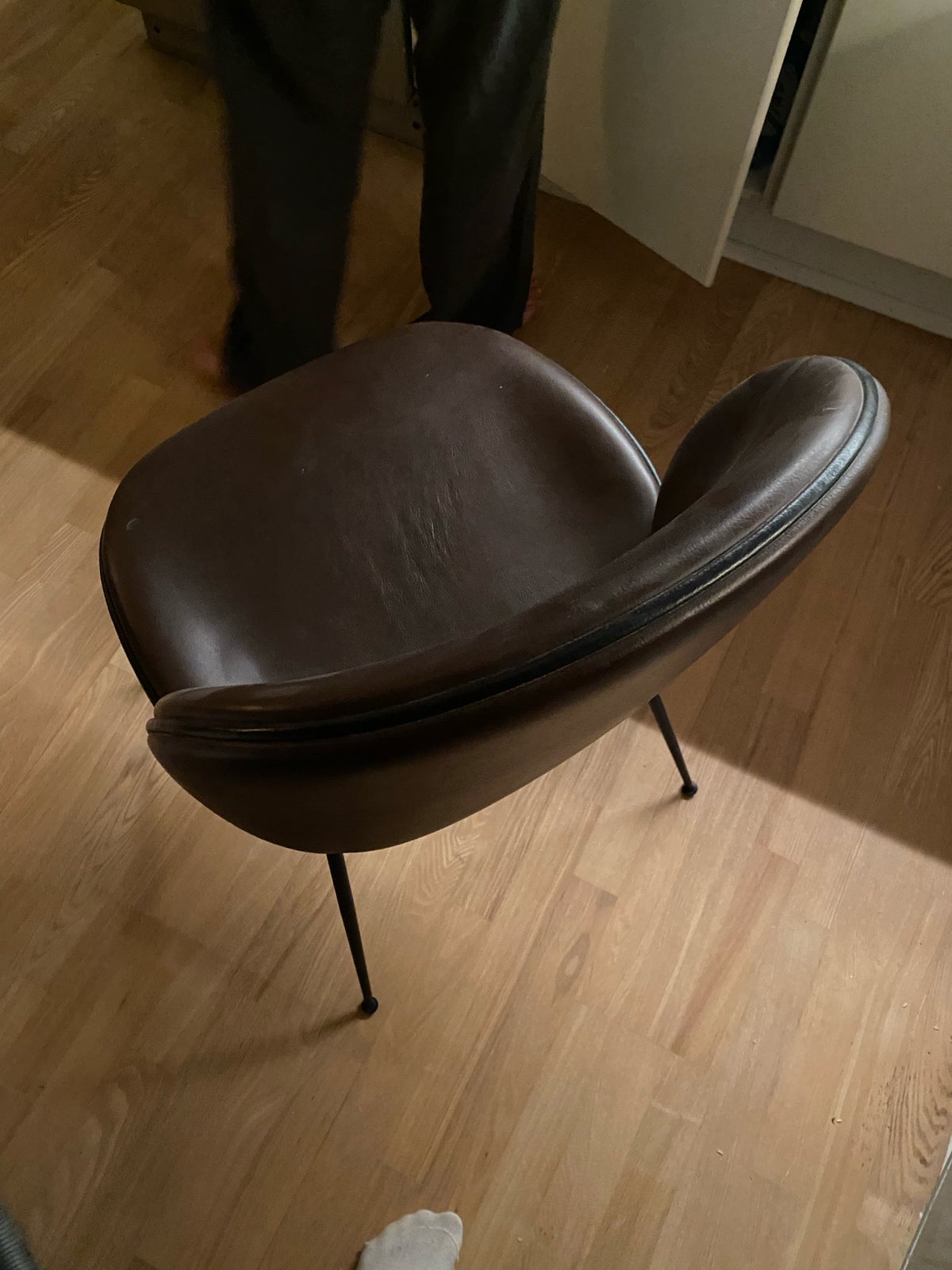 Spisebord m/stole, Læder, Marmor
