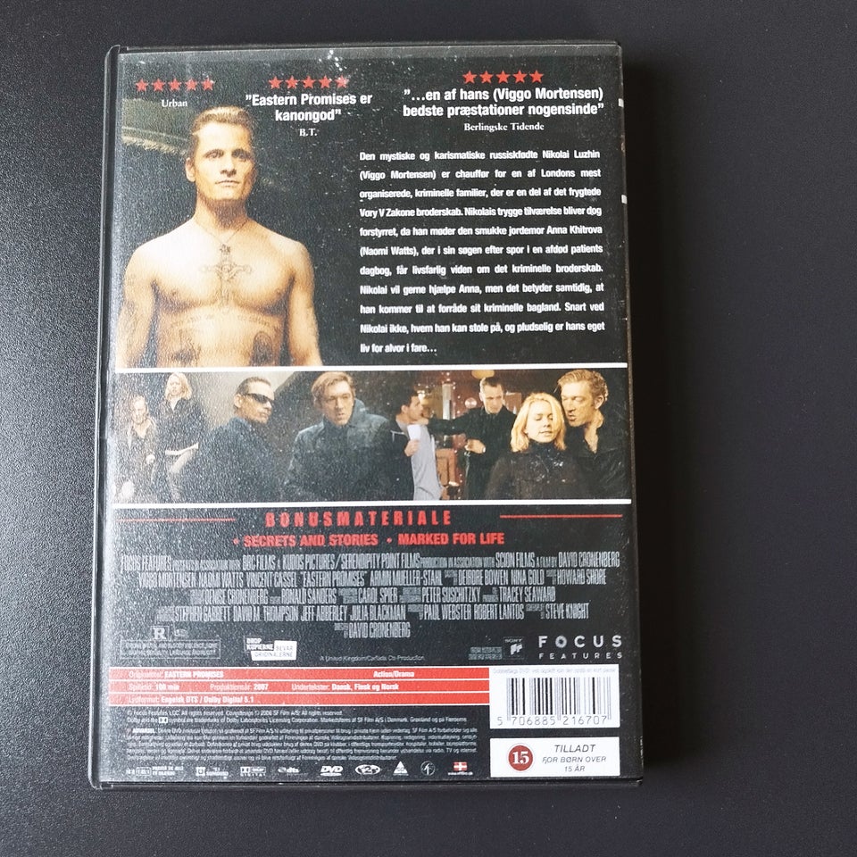 Eastern Promises.Viggo Mortensen., DVD, drama