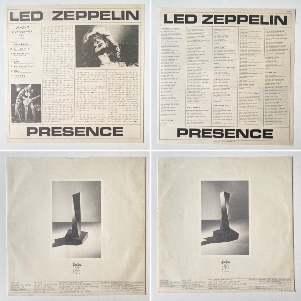 LP, Led Zeppelin, 2 JAPANSKE vinyler (2)