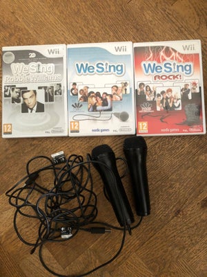 Nintendo Wii, 3stk Karaoke med 2 mikrofoner, samlet pris 550kr