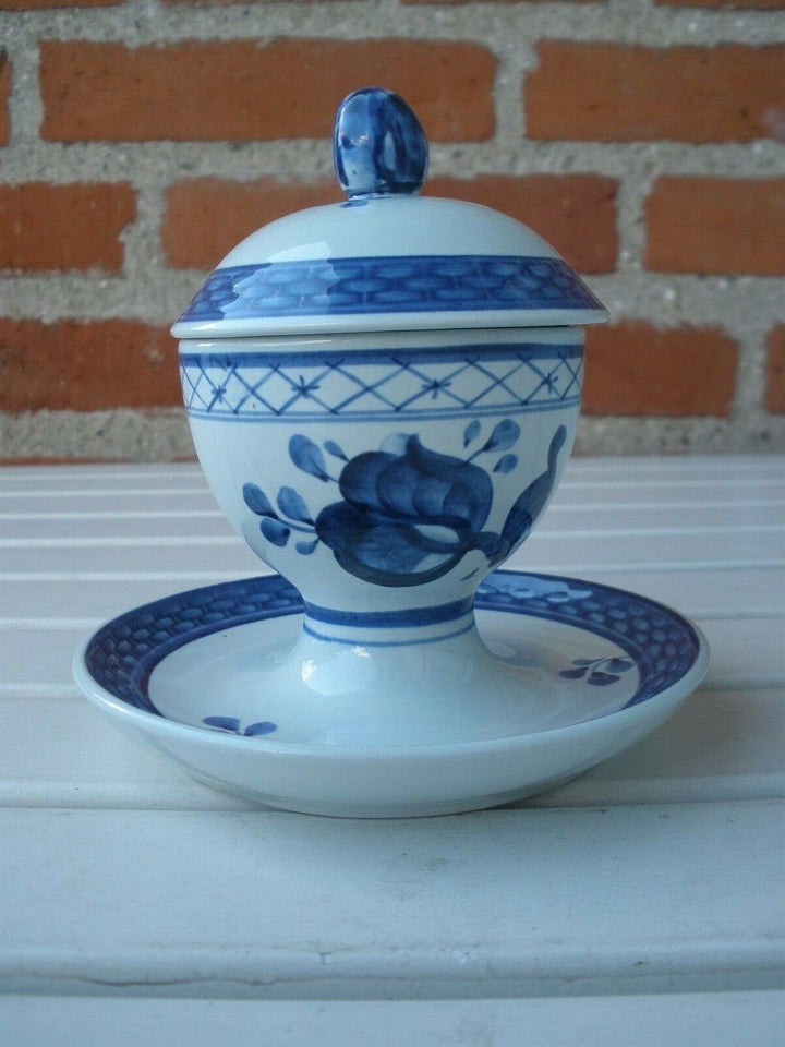 Porcelæn, Blå Tranquebar Sennepskrukke, Aluminia