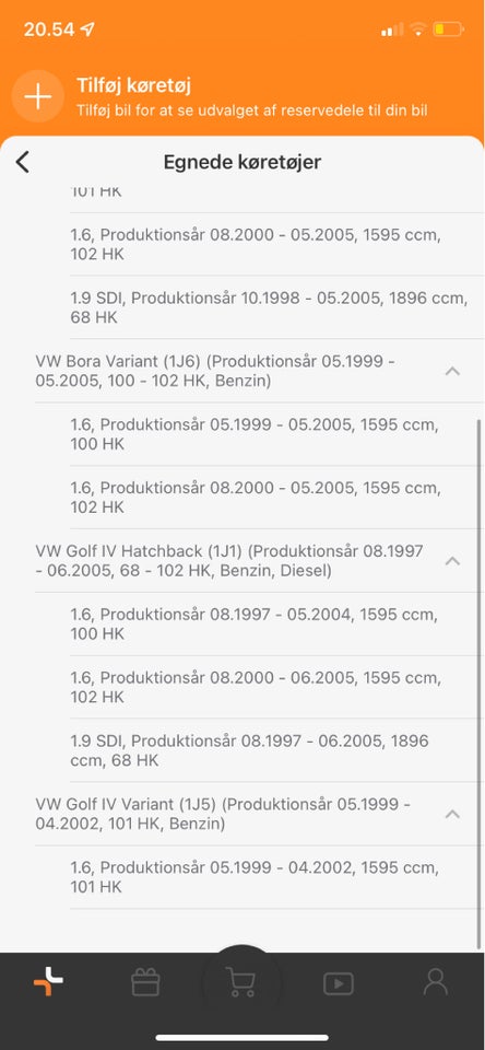 Styretøj, Hydraulikslange, VW 1,6 og 1,9 SDI