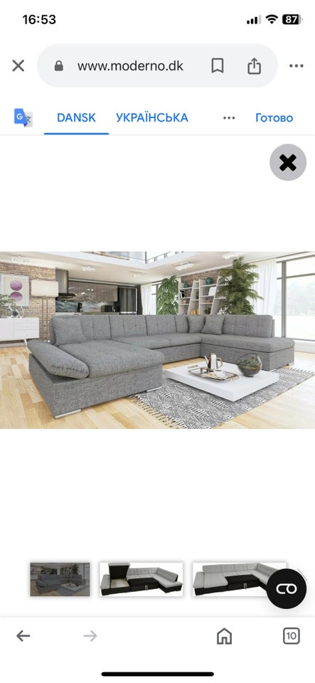 Sovesofa, stof, 4 pers.