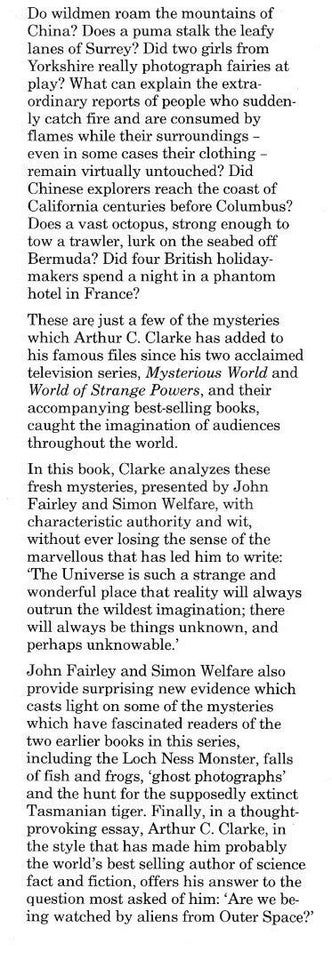 Chronicles of the Strange and Mysterious, Arthur C.Clarke ,