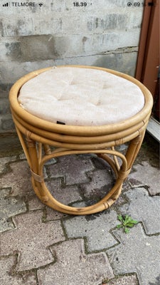 Fed intakt vintage bambus stol - taburet - skammel, Vintage bambus, Super fed vintage stol - skammel