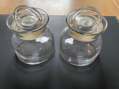 Glas,  opbevaringsglas,  Rosendal Højde ca. 9.5 cm, 

Samlet pris 50.-kr