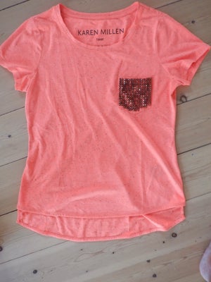 T-shirt, Karen MIllen, str. 40, Orange, Viscose, elastan, Ubrugt, Karen Mille t-shirt i str. 14.(eng