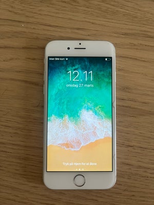 iPhone 6, 16 GB, hvid, God, iPhone 6 hvid, 16 gb. I fin stand, men har en flænge på tværs, skærmen v