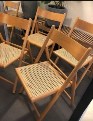 Spisebordsstol, Fransk flet - formbøjet træ, 4 flotte og elegante retro klapstole. 

Har 2 ekstra hv