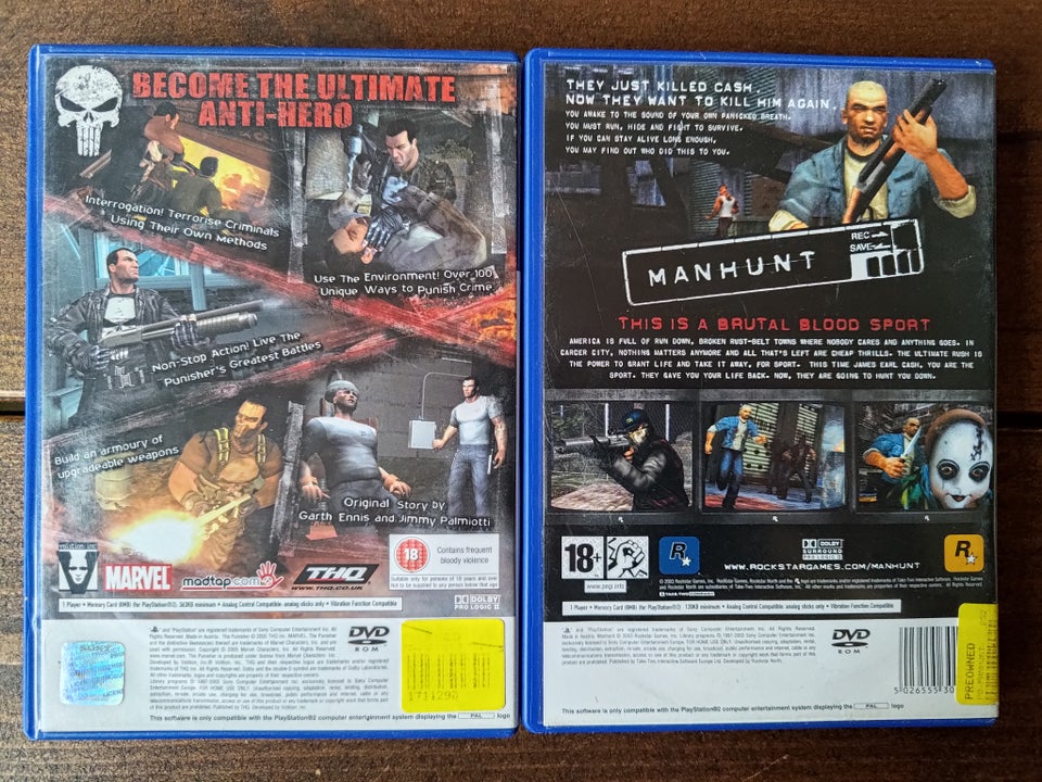 Manhunt og The Punisher, PS2, action