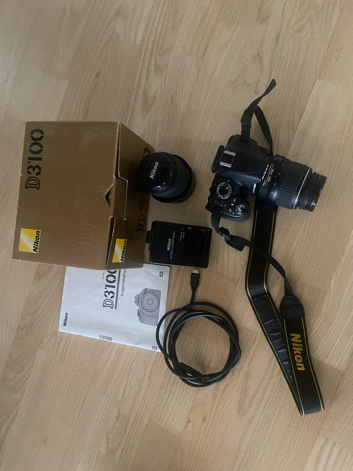 Nikon D3100, spejlrefleks, 55 200 mm og 18-55 mm x optisk zoom