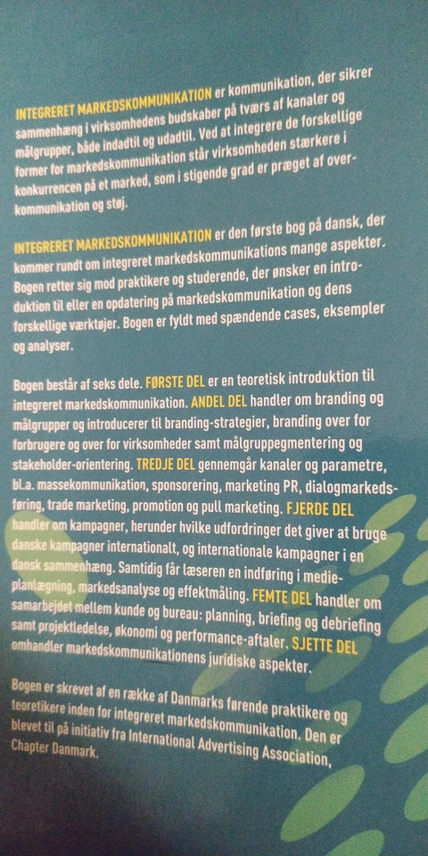 Integreret markeds kommunikation , Eiberg og andre, emne: