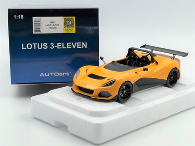 Modelbil, AUTOart 2016 Lotus 3-Eleven, skala 1:18, 2016 Lotus 3-Eleven 1:18

Farve: Yellow

Fremstår