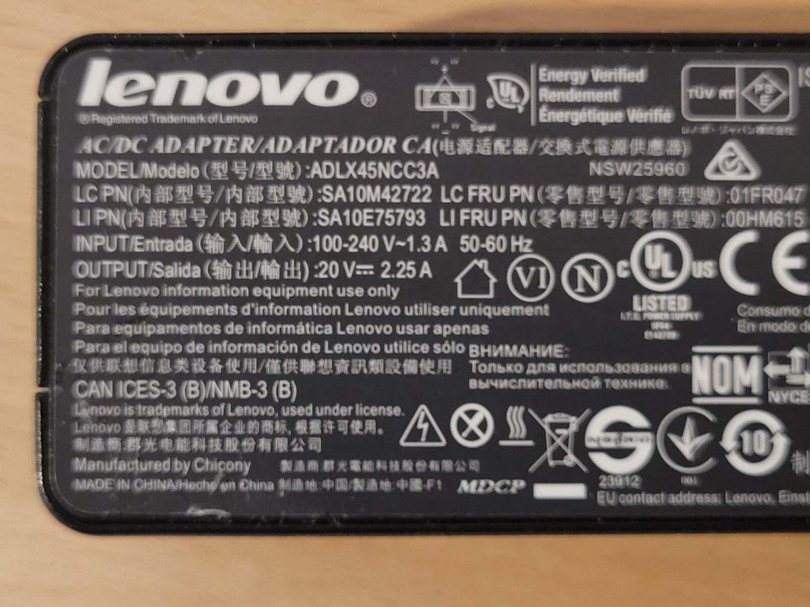 Strømforsyning, Lenovo