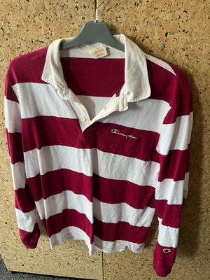 Polo t-shirt, Champion, str. L,  Rød og hvid,  Næsten som ny, Champion langærmet rugby polo. Byd på 