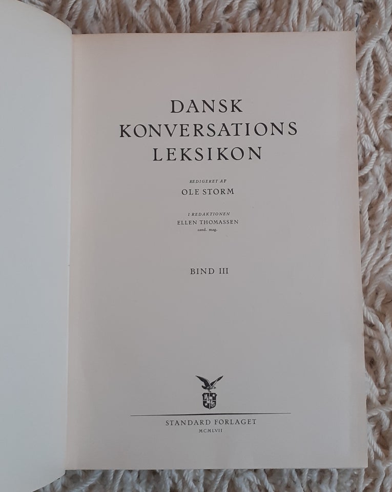 Dansk Konversations Leksikon, emne: leksikon