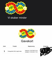 Gavekort til Sommerland Sjælland sælges
Endagsb...