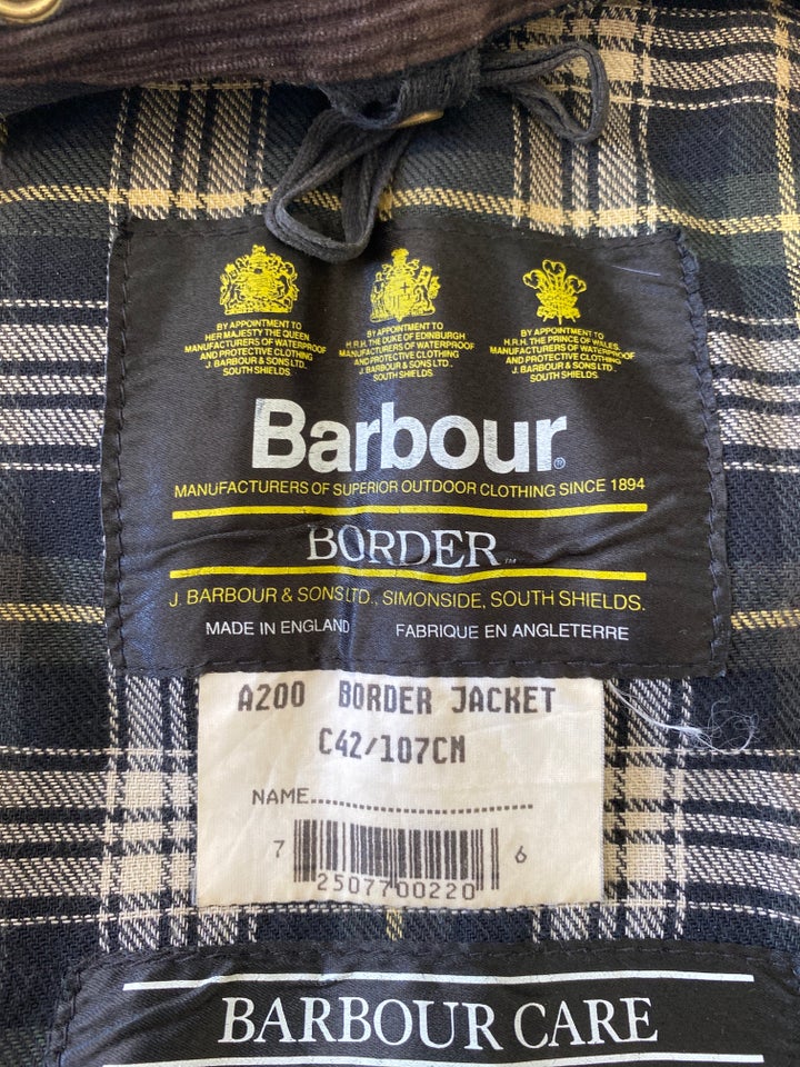 Oilskinsjakke, str. XL, Barbour