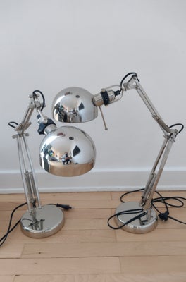 Skrivebordslampe, Ikea, 2 stk velholdte lamper. Der følger pærer med. Nypris kr. 458,-. Sælges kun s