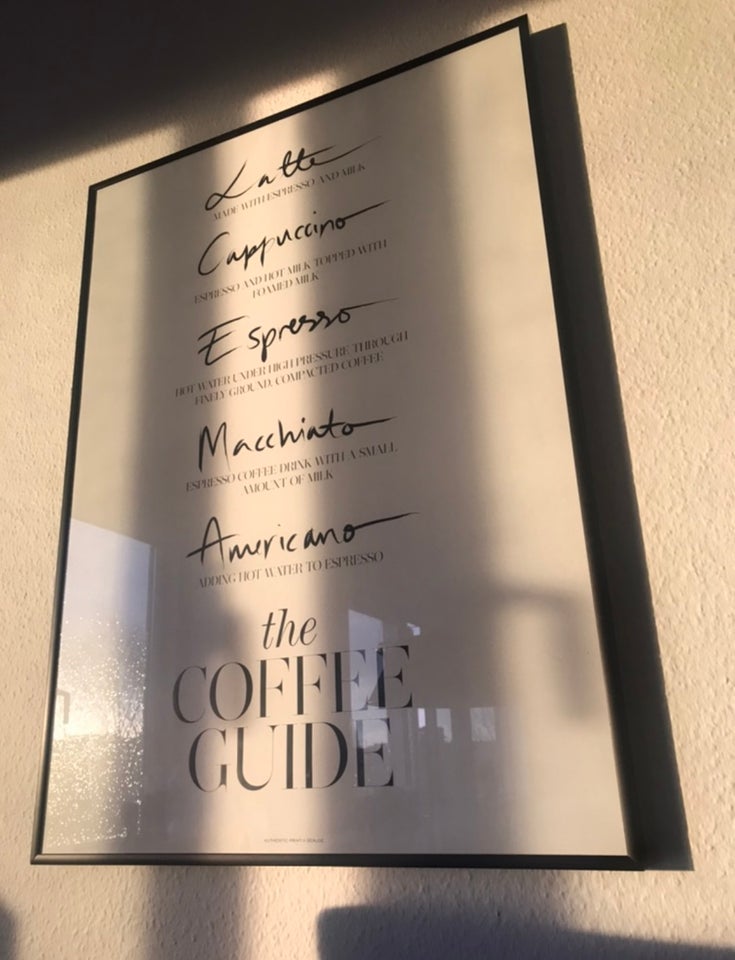 Plakat, Desenio, motiv: Kaffe guide