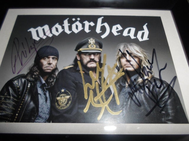 Autografer, Mötorhead, Signeret af alle tre. Phil, Lemmy og…