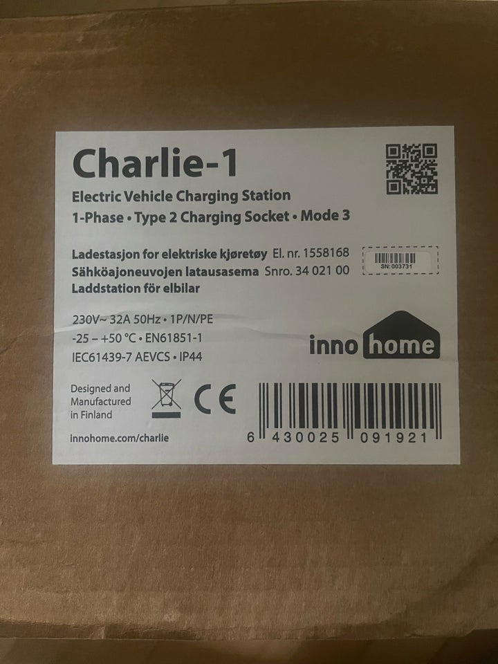 Andre reservedele, INNOHOME CHARLIE-1 LADESTATION, andet