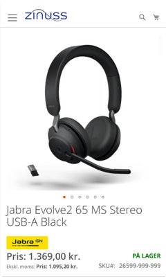 headset hovedtelefoner, Jabra, Evolve 2 65, Perfekt, 3 stk helt nye
Pris pr stk
Byd gerne et realist
