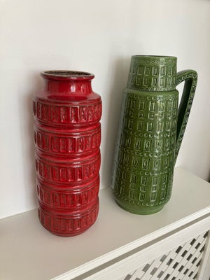 Vase, Gulvvase, West Germany, Retro West Germany gulvvase i flot rød glasur. Måler 40 cm i højden. E
