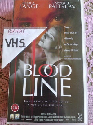 Thriller, Bloodline (hush), instruktør Jonathan darby, Spændende thriller på VHS, fra 1998, spilleti