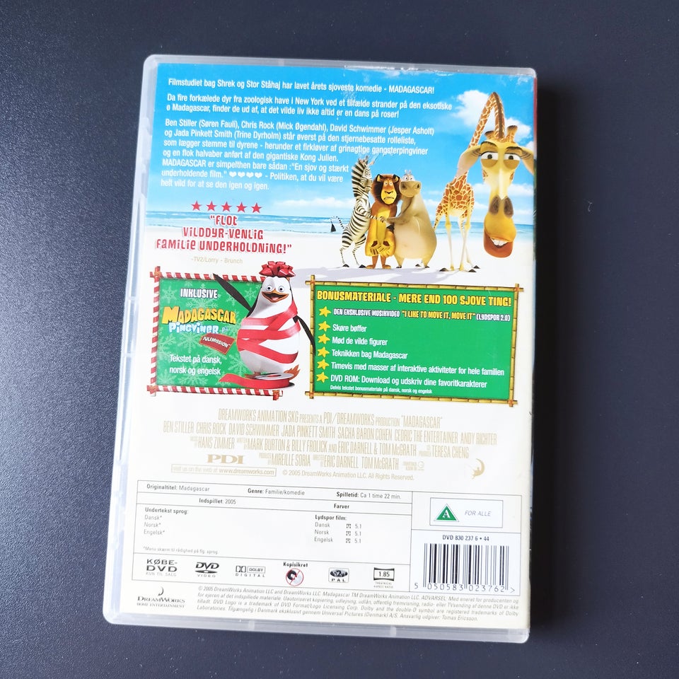 Madagascar., DVD, tegnefilm