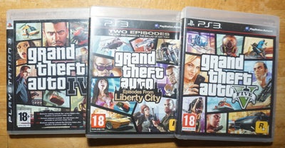 Flere GTA spil, PS3, Gran Theft Auto spil til PS3 Playstation 3:

- Grand Theft Auto 4 (75 kroner)
-