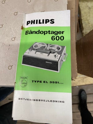 Spolebåndoptager, Philips, EL 3551, Pris BYD - Gammel spolebåndoptager, philips 