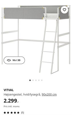 Himmelseng, Ikea Vitval, b: 90 l: 200 h: 195, To Vitval Ikea højsenge sælges 1300 kr. pr. stk. Der f