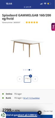 Spisebord, Gammelfar, b: 90 l: 160, Super fint spisebord med udtræk, Alm. Længde 160cm, med ekstra p