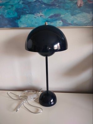 Verner Panton, VP3 Flowerpot - Black blue, bordlampe, Flowerpot VP3 bordlampe i den udgåede farve - 