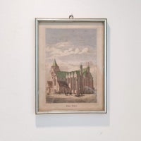 Koloreret stik af Aarhus Domkirke, Papir, 180 år gl.