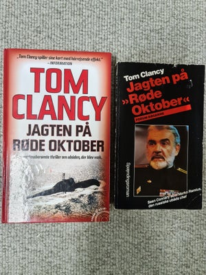 JAGTEN PÅ RØDE OKTOBER, Tom Clancy, genre: roman, Hæftet og hardback udgave.

Hver især kr. 125,00 s
